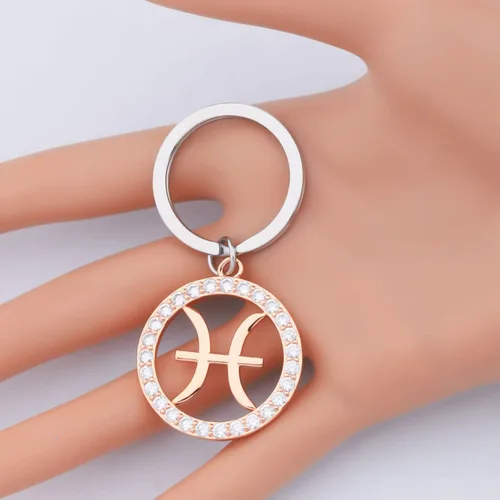 Vista 3 de TGBJE Llavero de constelación del zodiaco, regalo del signo del zodiaco, regalo de contorno del zodiaco, horóscopo, constelación, celestial, llavero