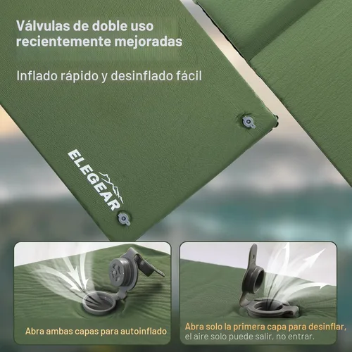Vista 6 de Elegear Almohadilla de Dormir Autoinflable, 3.15" Almohadilla de Espuma Viscoelástica Ultra Gruesa para Acampar con Almohada de Inflado Rápido