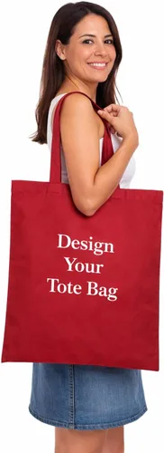 Vista 6 de DISCOUNT PROMOS Juego de 1 bolsas de lona de algodón personalizadas, texto personalizado, logotipo, imagen, reutilizables, ideales para compras