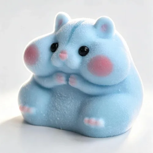 Vista 6 de Handmade Taba Squishy Hamster Toy, Cute Squishy Stress Relief Fidget Toy Azul