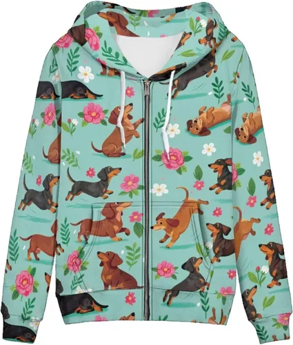 Vista 26 de Showudesigns Sudaderas con capucha y cremallera para mujer XS-5XL Un pollo