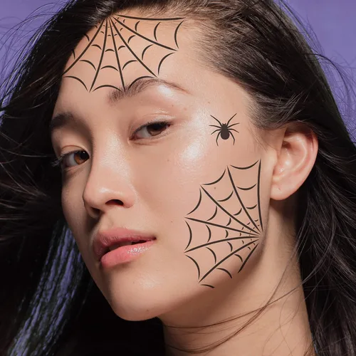Vista 9 de Ultimate Makeup - Juego de 20 plantillas – Motivos – Lavable, reutilizable, pintura facial y cuerpo, disfraz, Halloween, efectos de fantasía para tu