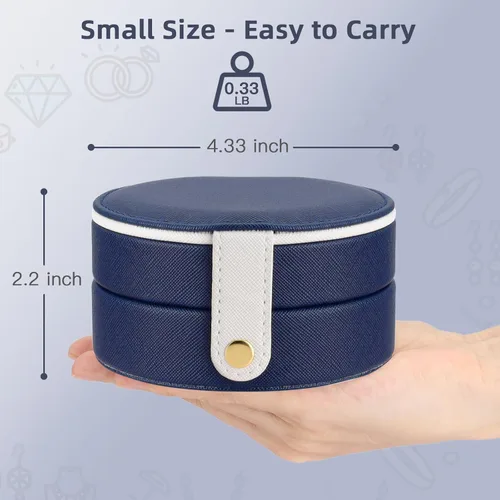 Vista 2 de RASIEYA Organizador de joyas de viaje, elegante y pequeño joyero de viaje para mujeres y niñas, accesorios esenciales de viaje, regalo ideal