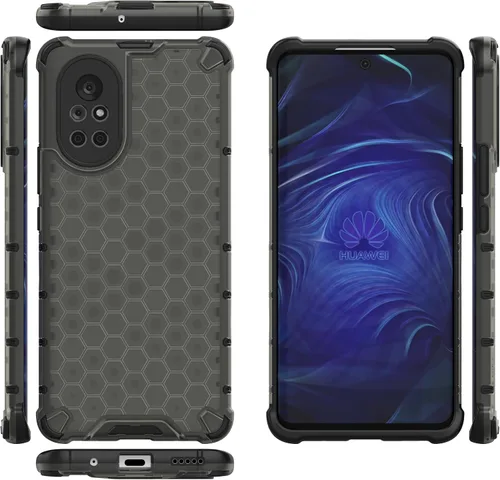 Vista 242 de Pzwoxukhov Funda compatible con Huawei Nova 3i, compatible con Huawei P Smart+ 2018 Honeycomb Anti-Drop Shock-Absorbing Case Negro