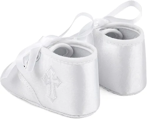 Vista 5 de Zapatos de bautizo de cruz suave para bebés y niños pequeños