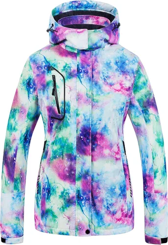 Vista 13 de CREATMO US Chaqueta de Esquí Impermeable de Montaña para Mujeres Resistente al Viento Chaqueta de Snowboard Abrigo Cálido de Invierno Impermeable