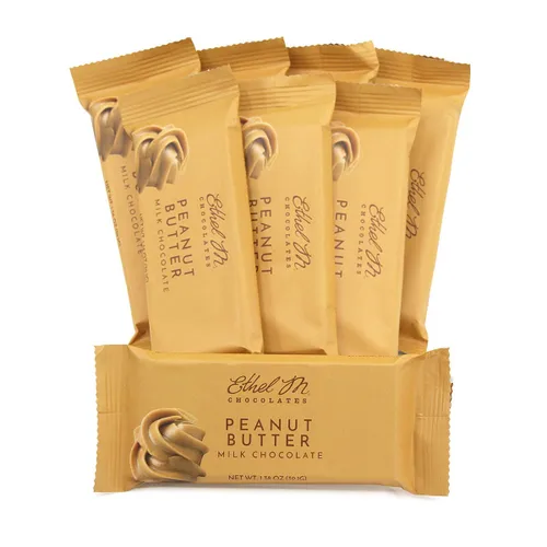 Vista 7 de Ethel M Chocolates Juego de 8 barras de caramelo de chocolate con leche premium, dulces, cremosas, hechas a mano, ricas e irresistibles