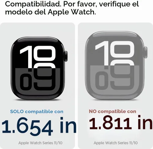 Vista 2 de Spigen Funda delgada para Apple Watch Series 11/10 de 1.654 in Negro