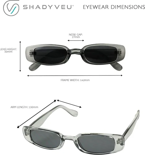 Vista 5 de ShadyVEU Gafas de sol rectangulares clásicas y delgadas con protección UV de los años 90 diseño vintage pequeño y ancho retro