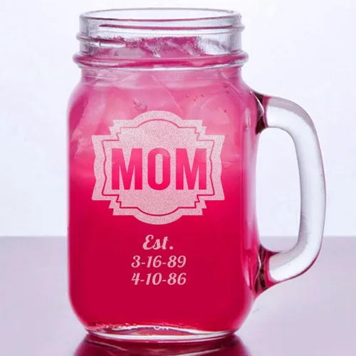 Vista 2 de Idea de regalo para el día de la madre para mamá, taza grabada, vaso grabado personalizado, regalo para mamá, abuela, niños, fechas de nacimiento