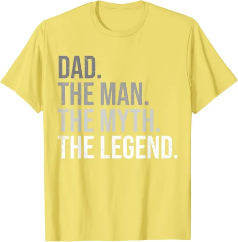 Vista 18 de Camiseta para hombre con texto en inglés "Dad The Man The Myth The Legend", Negro, S