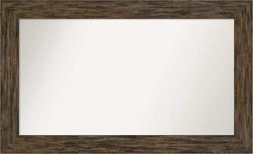 Vista 88 de Amanti Art Espejo personalizado, espejo de baño marrón Fencepost, espejo de pared o espejo de tocador de baño sobre el fregadero (27 x 27 pulgadas)