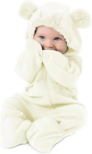 Vista 43 de Cuddle Club - Body de forro polar para bebé recién nacido hasta 5T – Pijamas de invierno chaqueta de abrigo abrigo para bebé Alien