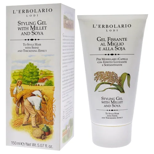 Vista 4 de L'Erbolario Gel de peinado de mijo y soja, proporciona nutrición y brillo, efecto espesante, rico gel cremoso, da forma a cualquier tipo de peinado
