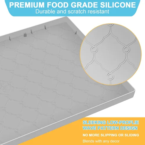 Vista 3 de Tapete para debajo del fregadero, 34 x 22 pulgadas, de silicona para debajo del fregadero, impermeable, forro grueso para debajo del fregadero