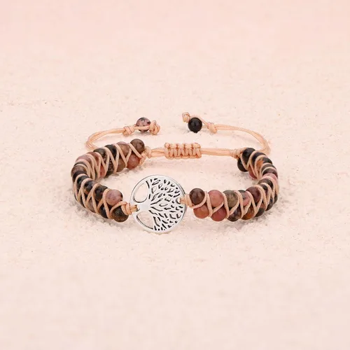 Vista 4 de Pulsera de cuentas para mujeres y hombres, regalos de pareja para novio, novia, marido, esposa, piedra natural, alivio del estrés, ojo de tigre
