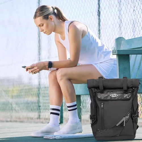 Vista 2 de UMGG - Mochila de tenis para mujeres y hombres con capacidad para 2 raquetas con compartimento para zapatos, mochila grande de pickleball