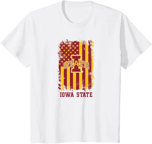 Vista 3 de Camiseta patriótica de Iowa State Cyclones con la bandera estadounidense, Blanco
