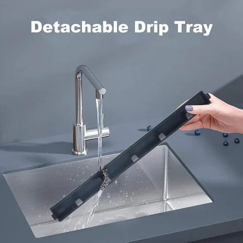Vista 6 de Máquina automática de sellado al vacío de alimentos de acero inoxidable negro, sellador al vacío comercial para alimentos con doble sello térmico a
