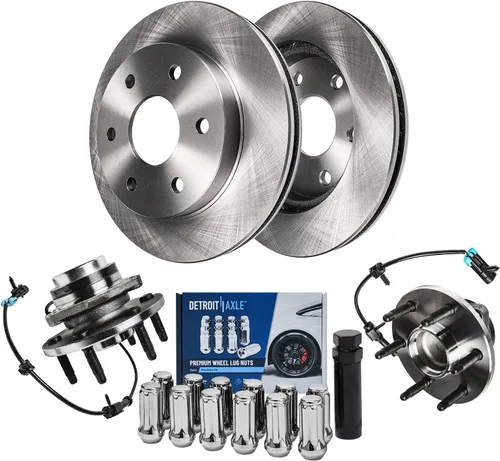Vista 37 de Detroit Axle - Rotores perforados delanteros de 10.827 in + pinza de freno lateral del pasajero de repuesto para Toyota RAV4 Prius V Lexus HS250H
