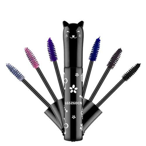 Vista 5 de Máscara de pestañas negras para maquillaje líquido, extensiones de ojos, impermeables, hipoalergénicas, de secado rápido, pestañas alargadoras