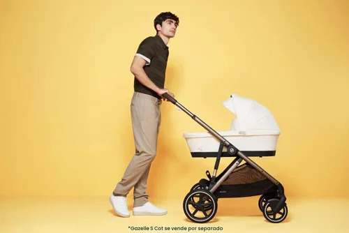 Vista 6 de Cybex eGazelle/Gazelle S - Cuna para bebé, mango ergonómico fácil de transportar, toldo e interior espacioso y acogedor, cochecito compatible