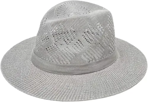 Vista 7 de Women Wide Brim Sun Hat Breathable Woven Summer Beach Cap UV Protection Fishing Beige