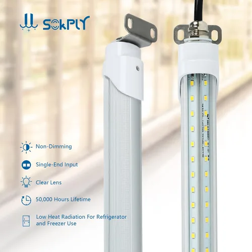 Vista 4 de Tubo de luz LED T8 de 4 pies para refrigerador, 18 W, 2520 lm, luz diurna blanca de 5000 K, luz diurna no regulable, luces LED para refrigerador o 1