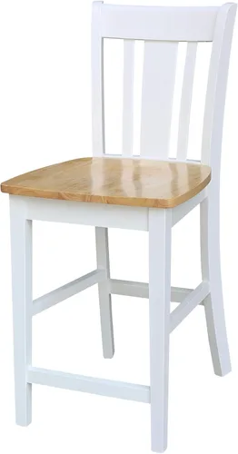 Vista 13 de Taburete de comedor de madera maciza San Remo - Altura del asiento de 24 pulgadas, sin terminar