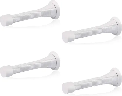 Vista 11 de HOMOTEK Paquete de 1 tope de puerta de resorte con parachoques de goma de 3-1/8", resorte flexible de servicio pesado, tope de puerta de pared