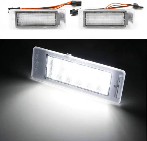 Vista 2 de Conjunto de luz LED de matrícula para Chevy Corvette C7 Impala SS Traverse 2014-2019, Ca'dillac CTS XTS SRX 2011-2019, repuesto OEM 6000K xenón