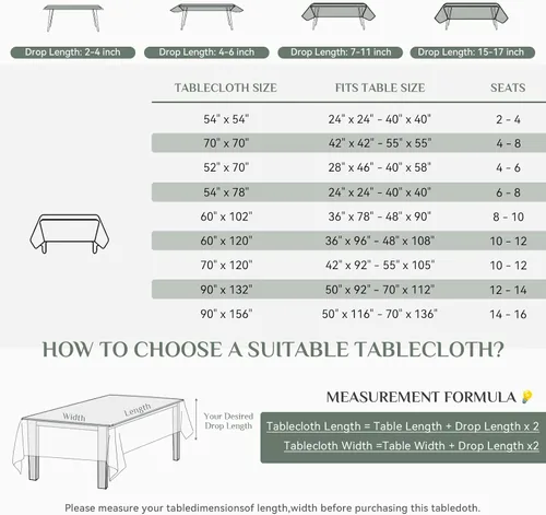 Vista 3 de Softalker Mantel rectangular, impermeable y resistente a las manchas, de tela, sin arrugas, lavable, cubierta de mesa de poliéster de 6.19 onzas por