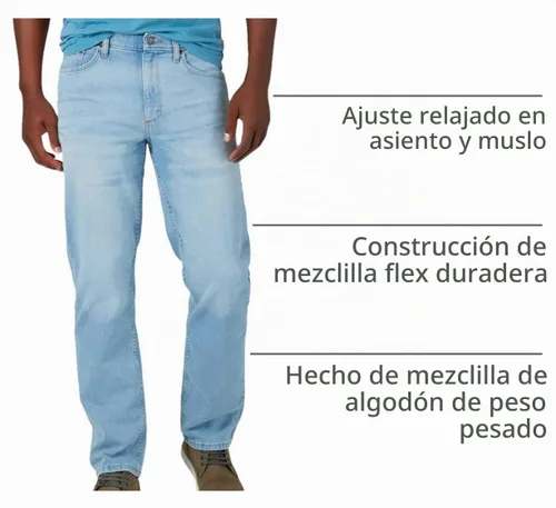 Vista 5 de Wrangler Mens Comfort Flex Waist Relaxed Fit Jean Aaron.
