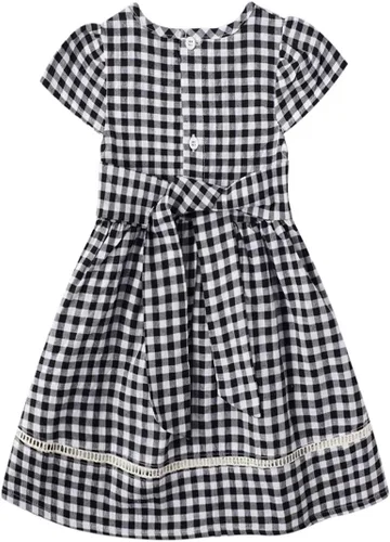 Vista 3 de HILEELANG Vestidos de manga corta para niñas pequeñas