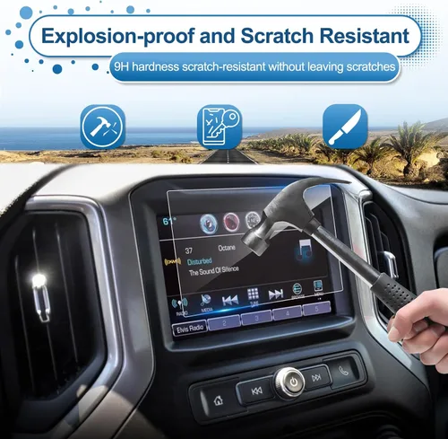 Vista 4 de Protector de pantalla Sierra 1500/2500HD/3500HD 2022-2025 para GMC Sierra (Pro) pantalla táctil de 7 pulgadas, para Sierra 1500 (Base) 2014-2021