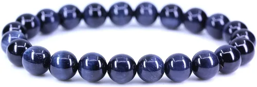 Vista 29 de Keleny Gem - Pulsera elástica de piedras semipreciosas con cuentas redondas de 8 mm, 7 pulgadas, unisex Ágata de encaje azul de grado A