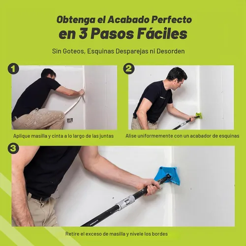 Vista 5 de CanAm Tools NyCor - Acabadores de esquina para paneles de yeso (verde, 2.5 pulgadas)