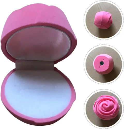 Vista 2 de 3pcs Ear Single Small Ring Shape Rose Jewelry Earing Party Simulate Earring Engagement Wedding Antique Cases for Storage Flower Stud Holder Display