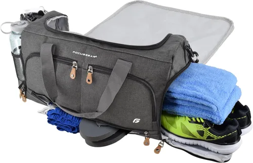Vista 9 de Ultimate Gym Bag 2.0 La bolsa de lona duradera diseñada por Crowdsource con 10 compartimentos óptimos que incluyen bolsa resistente al agua