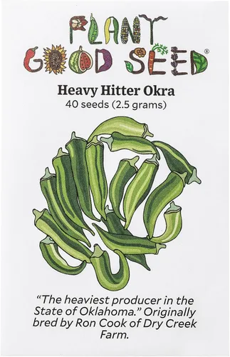 Vista 6 de Plant Good Seed Semillas orgánicas de Okra Cajun Jewel – Paquete de 40, semillas tradicionales para plantar verduras – Suministros de jardinería