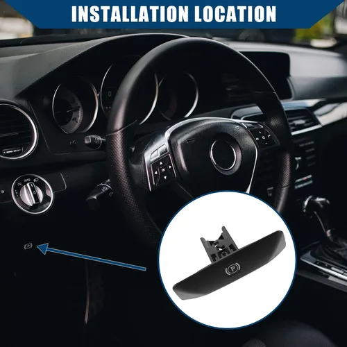 Vista 4 de A2044270020 - Manija de freno de estacionamiento interior para Mercedes-Benz C250 2012-2015, duradero, plástico, 1 unidad, color negro