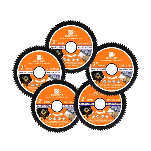 Vista 19 de Hoja de Sierra Circular HSS de 3 3/8 pulgadas - BRSCHNITT 44T Orificio de 3/5"-3/8" Discos de Corte para Cortar Madera, Cobre, Aluminio, Plástico