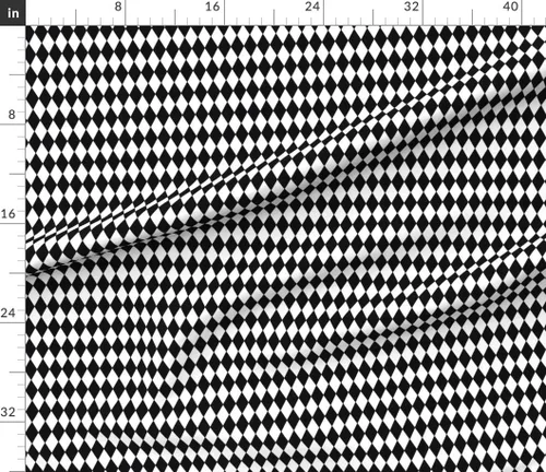 Vista 11 de Spoonflower Tela - Diamantes Negro Blanco Pequeño Diamante Cuadros Geométrico Impreso en Tela de Gasa Cuarto Grasa - Costura Ropa de Moda Vestidos