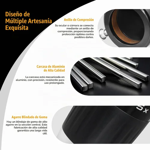 Vista 6 de Astromania Lente Barlow Premium 5X 1.25inch 4-Elements TeleXtender