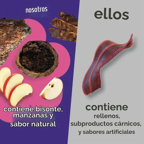 Vista 4 de Fruitables Golosinas para perros – Bocadillos enteros – Bisonte a la parrilla y golosinas para perros – Golosinas saludables para perros – 5 onzas