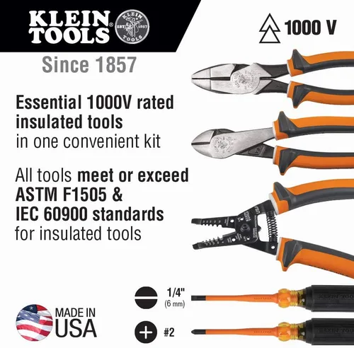 Vista 6 de Klein Tools Kit de herramientas manuales y juego de destornilladores aislados (28 piezas)