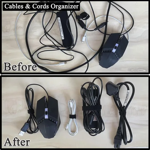 Vista 5 de 60 bridas mixtas para cables, 4 pulgadas + 6 pulgadas + 8 pulgadas, bridas de cable, correas de cable, organizador de cables, ajustable, resistente