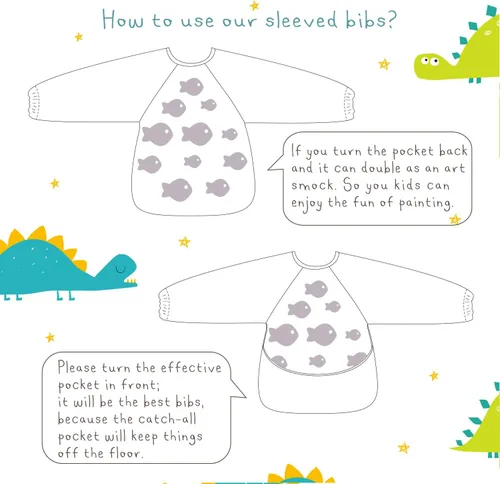 Vista 7 de Babero impermeable con mangas y bolsillo, 6-24 meses