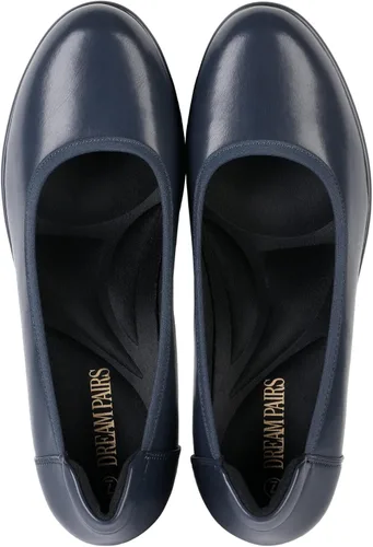 Vista 5 de DREAM PAIRS Zapatos de tacón bajo para mujer, con puntera cerrada, cómodos, con punta redonda, para boda