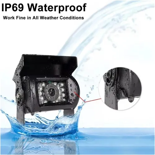 Vista 5 de Monitor de pantalla LCD TFT de 7 pulgadas para automóvil, kit de cámara de respaldo con cable de 49.2 ft para 18L/ ED IR Cam 10M